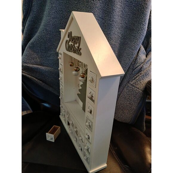 White Wooden Christmas ADVENT Calendar, Removeable Drawers, Customize - Picture 9 of 13